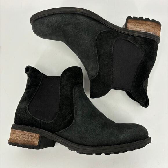 UGG Australia Bonham Chelsea Ankle Boots Suede Leather Waterproof Black Size 6 - Picture 3 of 10